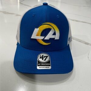 Los Angeles Rams '47 Brand Blue Trucker Adjustable Snapback Hat  New.